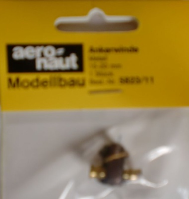 Ankerwinde M.15x20 10x20 mm, Motorgeh&auml;use Metall br&uuml;niert, Seilrolle Messing