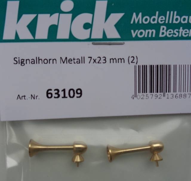 Signalhorn Metall 7 x 23 mm, 2 Stück
