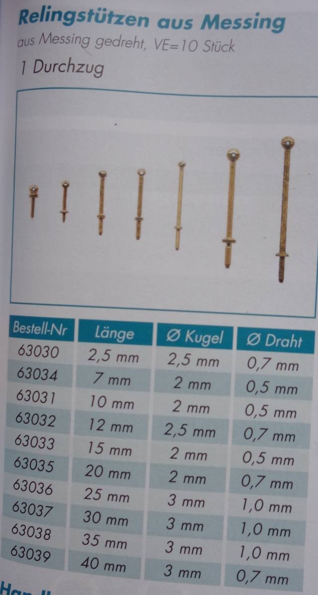 Relingstütze 10mm 1 Durchz(10 Stück)