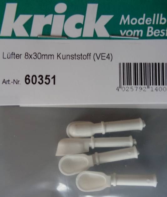 Lüfter 8x30mm Kunststoff, 4 Stück