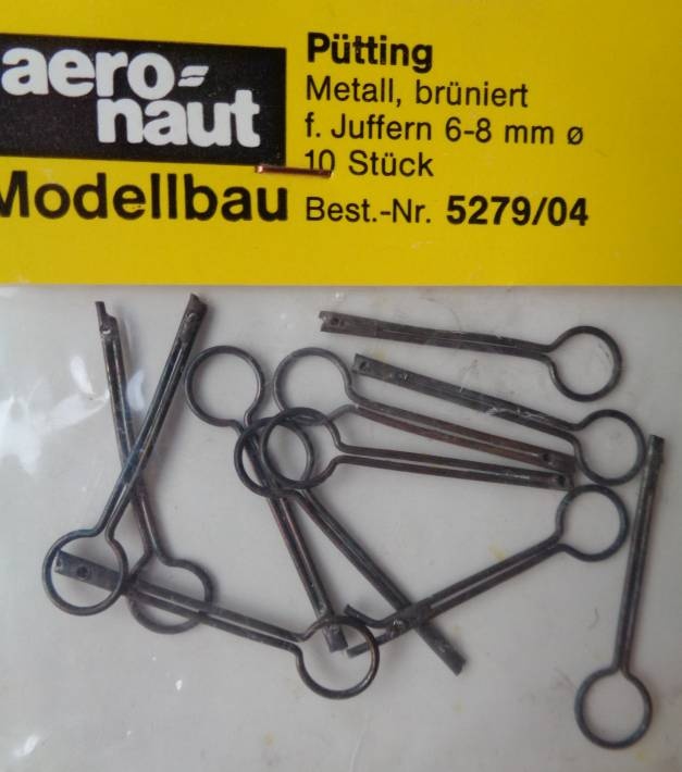 Pütting, Metall brüniert, für Juffern-Ø 6 - 8  mm, 10 Stück