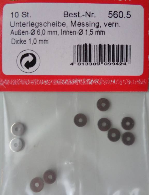 Unterlegscheiben 6,0/1,5/1,0m