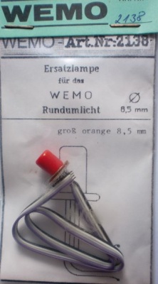 Ersatzlampen für WEMO-Rundumlichtf, Ø 8,5 mm, groß, rot