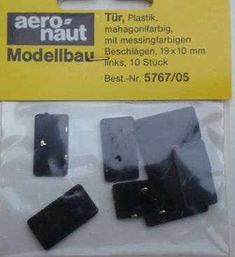 Tür (plastik) L mahagonifarbig  19 x 10 mm, 10 Stück