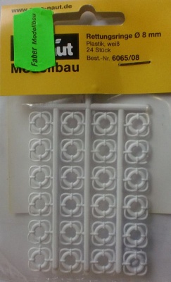 Rettungsringe  8mm weiß, 24 Stück
