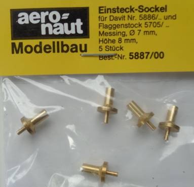 Einstecksockel Messing, 5 Stück