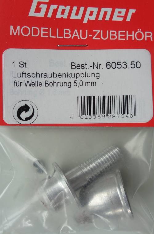 Luftschraubenkupplung f. Welle Bohrung 5 mm, vorrätig 1.6.23