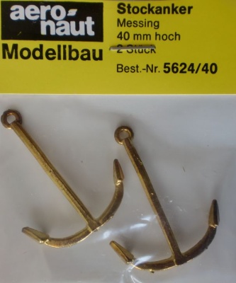 Stockanker, metall, Höhe 41mm, Breite 33 mm, 2 Stück