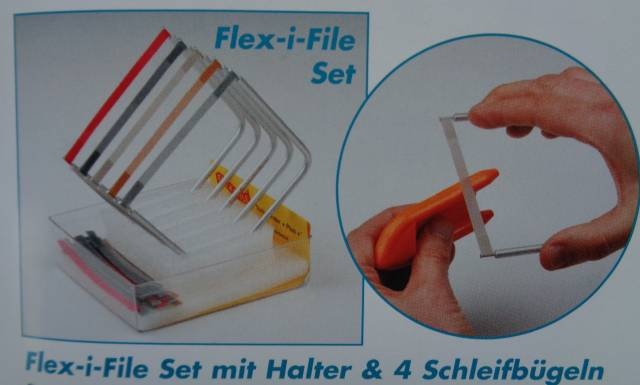 Flex-I-File Set Plus mit Halter + 4 Schleifbügel