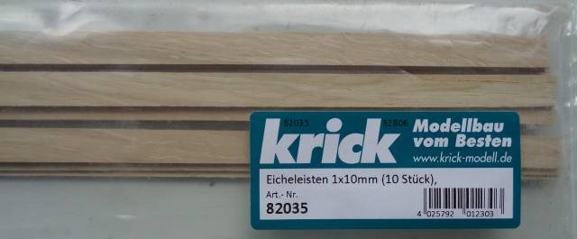 Eichenleisten 1x10mm (10 Stück) 1 m lang,