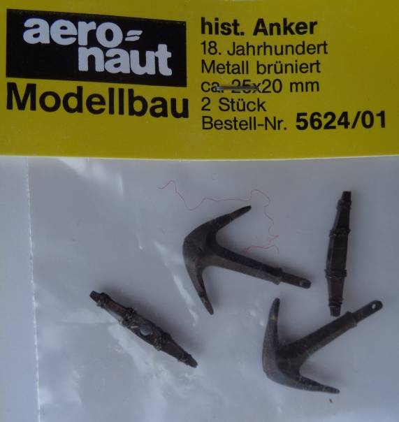 Anker, historisch, metall brüniert, 25 x 20 mm, 2 Stück