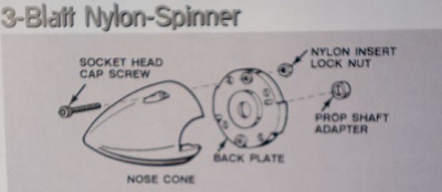 Spinner f. Dreiblattpropeller, weiß, Ø 51 mm