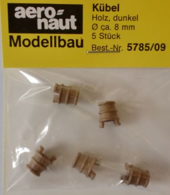 Kübel-Holz, dunkel,   8 mm, 5 Stück