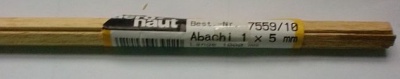 ABACHI-Vierkantleisten  1 x 5 mm, 1 m lang, 10 Stück