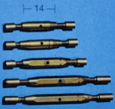Spannschrauben (Messing) H/H 28 mm, 5 Stück