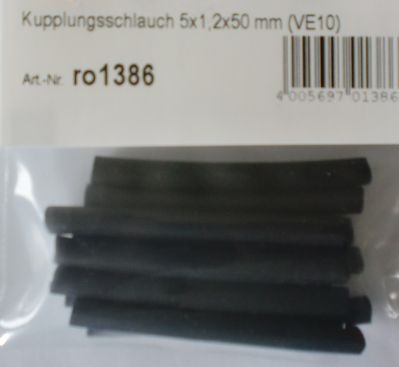 Kupplungsschlauch 5 x 1,2 x 50 mm, 10 Stück