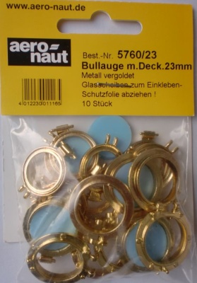 Bullaugen mit Deckel,  Ø 23 mm, 10 Stück,