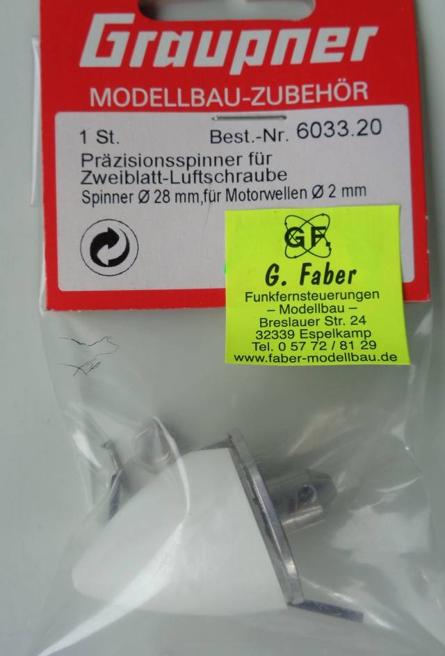Präzisionsspinner 28mm, f. Wellen 2mm, vorr. 1.6.23 -