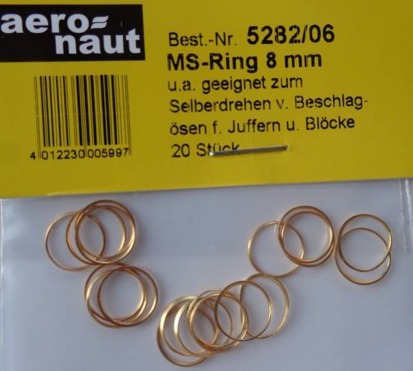 Ring für Beschlag (Tombak), Ø 8 mm, 20 Stück