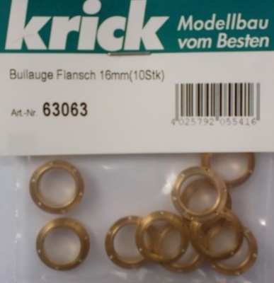 Bullaugen mit  Flansch 16mm (10Stück)