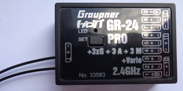 Graupner-Empf. GR-24 PRO 3 x G + 3 A + 3 M + Vario 12 HOTT