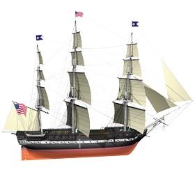 USS Constitution Baukasten, Länge 91 cm