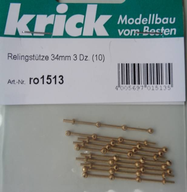 Relingstütze 34mm 3 Dz. (10 Stück)