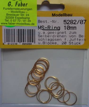Ring für Beschlag (Tombak), Ø 10 mm, 20 Stück
