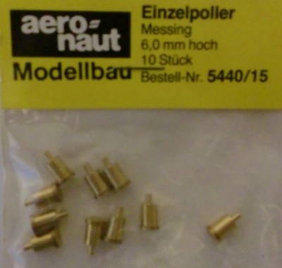 Einzelpoller, messing,  6 mm hoch, 10 Stück