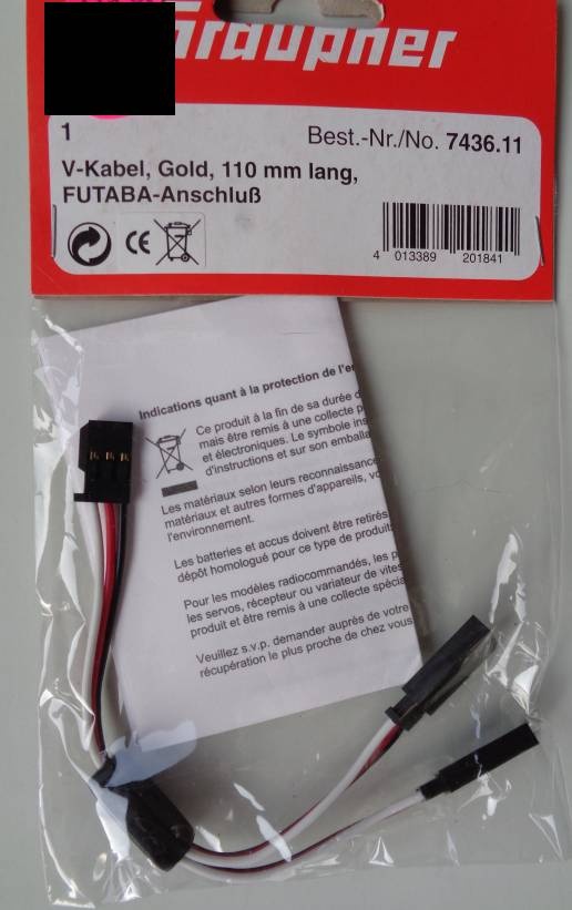 V-Kabel GOLD  11 cm  für  Futaba  - vorrätig 1.11.2022 -