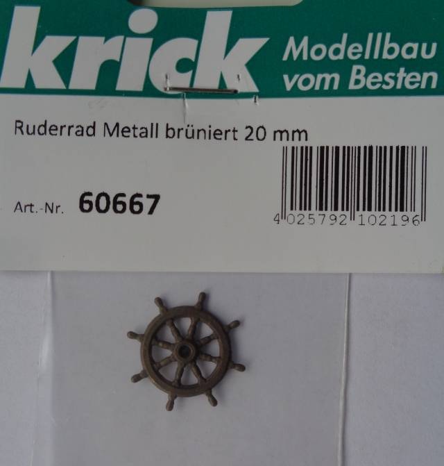 Ruderrad Metall brüniert 20 m