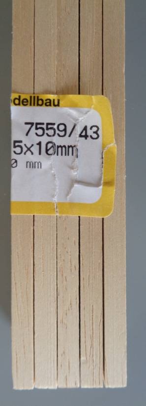 ABACHI-Vierkantleisten   5 x 10 mm, 1 m lang, 10 Stück