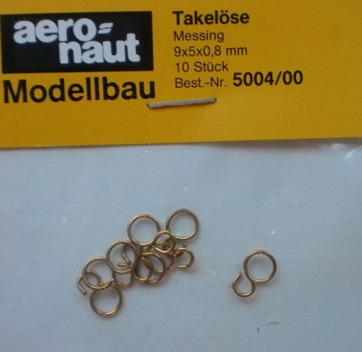 Takelöse Messing 9x5mm