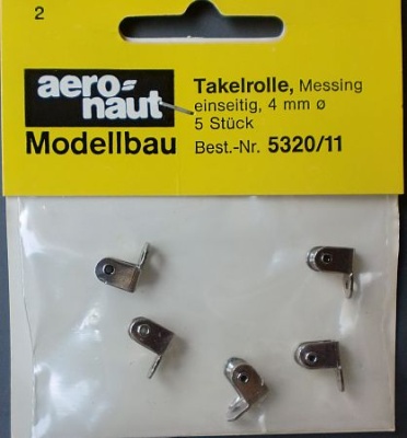 Takelrolle Ms , Metall vernickelt Ø.4mm