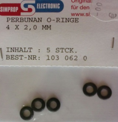 Perbunan O-RINGE  4 X 2.0, 5 Stück