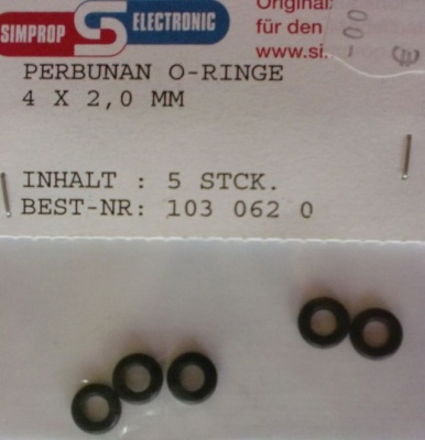 Perbunan O-RINGE  4 X 2.0, 5 Stück