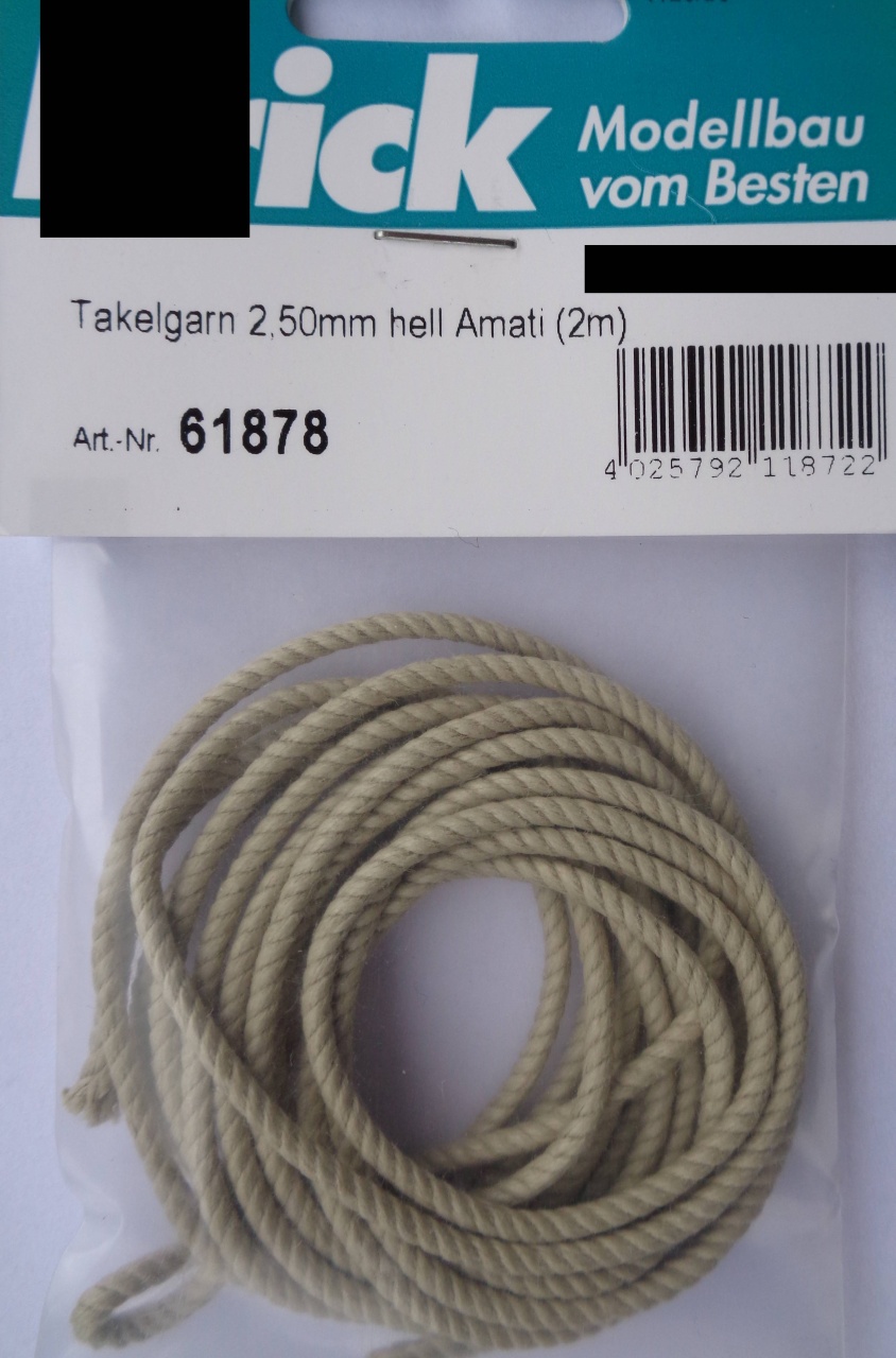 Takelgarn 2,50mm hell Amati (2m)