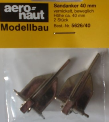 Sandanker 40 mm, 2 Stück, vernickelt, beweglich