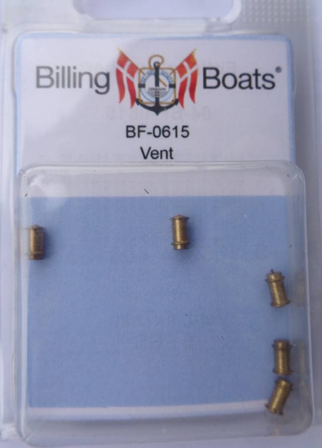 Rundlüfter aus Messing, 4 x 7 mm, 5 Stck.