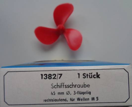Schiffsschraube  M 5, linksl., 3-flügelig, Ø 65 mm