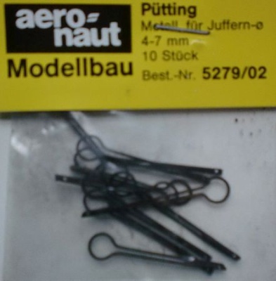 Pütting, Metall brüniert, für Juffern-Ø 4 - 7  mm, 10 Stück