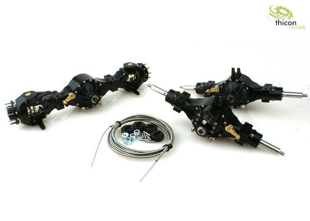 1:16 6x6 Achspaket sperrbar Metall,schwarz 3:1 thicon-models