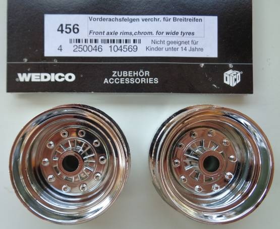 Wedico-Vorderachsfelgen verchromt für Breitreifen