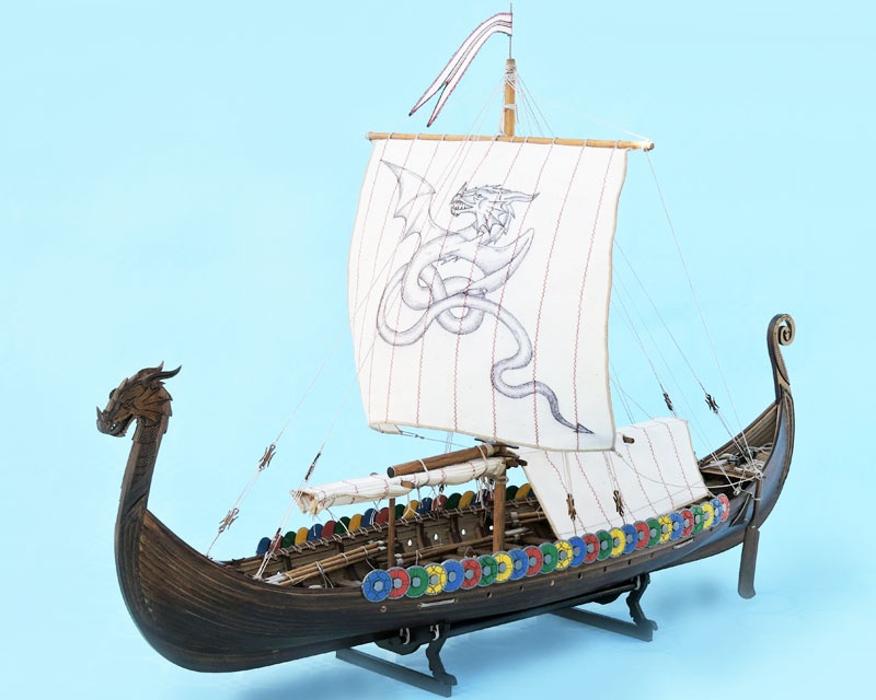 Wikingerschiff Dreki 1:40 Baukasten, Länge 60 cm