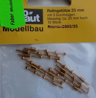 Relingstütze 3D/25mm     Ø 1.5 mm