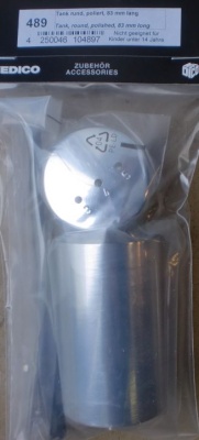 Wedico-Tank rund 83 mm lang, poliert