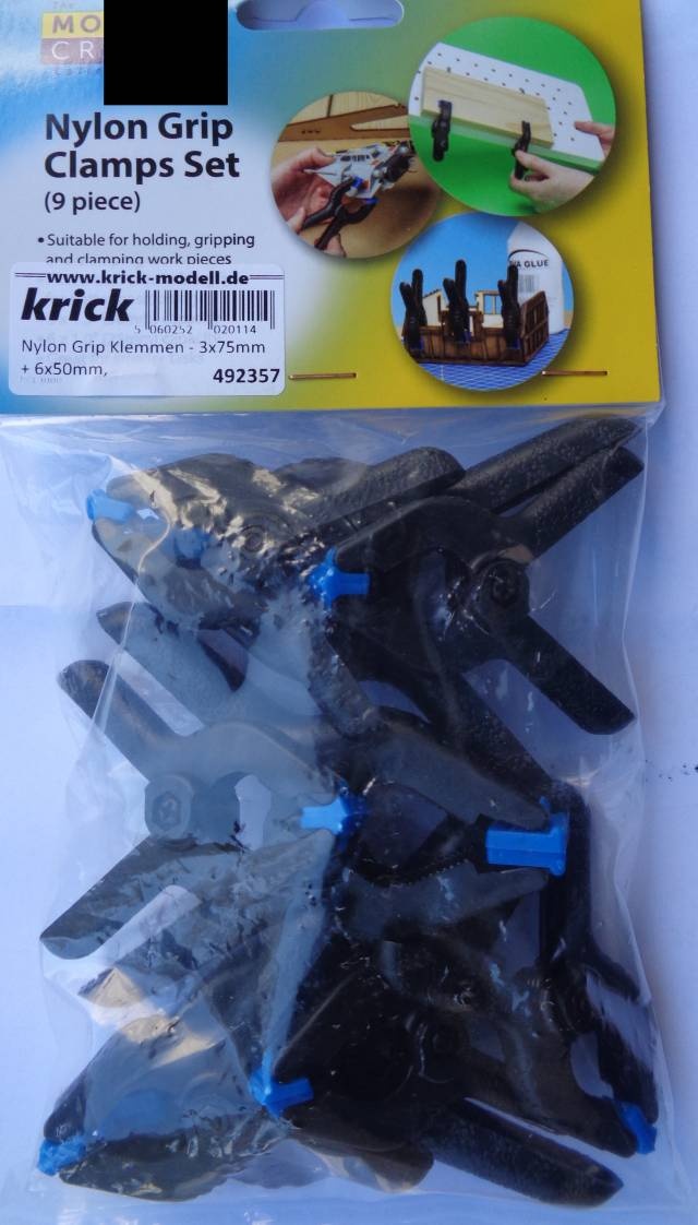 Nylon Grip Klemmen - 3 Kl. mit 75 mm + 6 Klemmen m. 50 mm