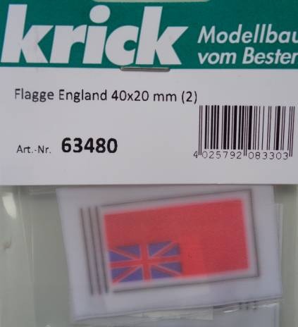 Flagge England 40x20 mm, 2 Stck.