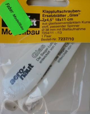 Klappluftschrauben-Ersatzblätter  Glas 18,0x 11,0