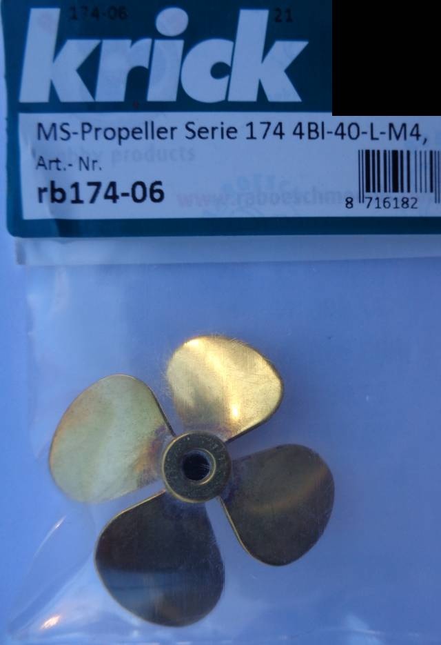MS-Schiffschr. Raboesch  4-Blatt, Typ D, Ø 40 mm, M 4, L